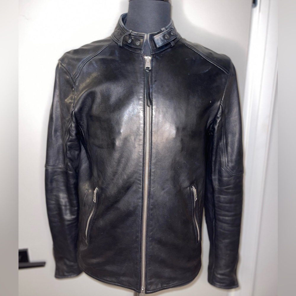 MENS CORA LEATHER RACER JACKET (ALLSAINTS)